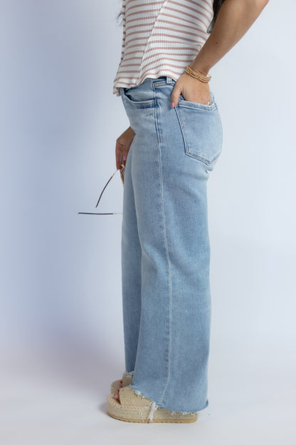 One And Done Cropped Wide Leg Denim