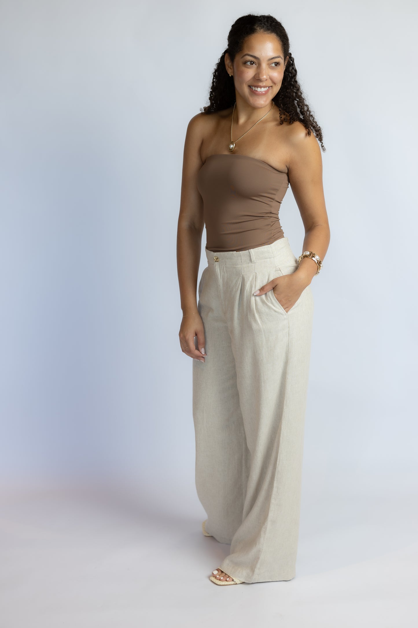 Magnolia Wide Leg Linen Trousers