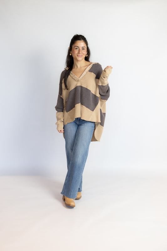 Rainn Striped Oversized Thermal