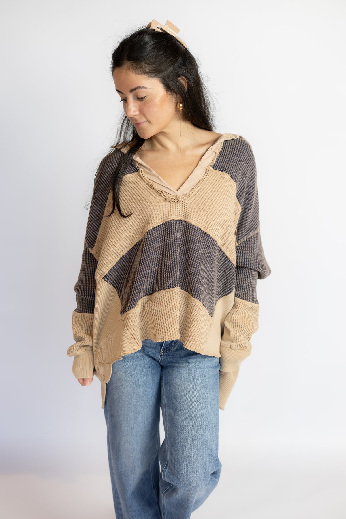 Rainn Striped Oversized Thermal