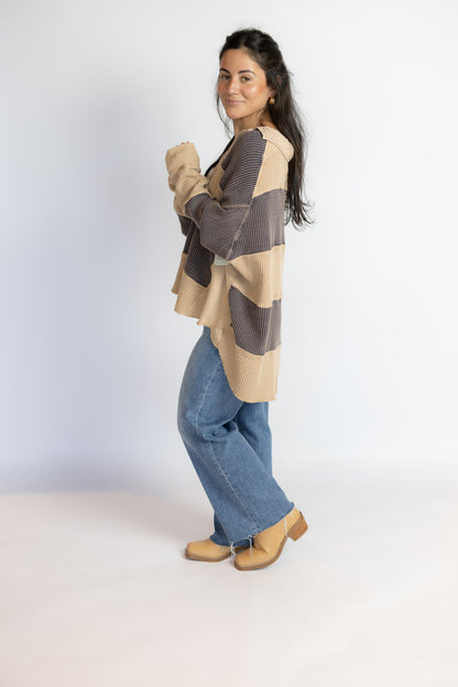 Rainn Striped Oversized Thermal