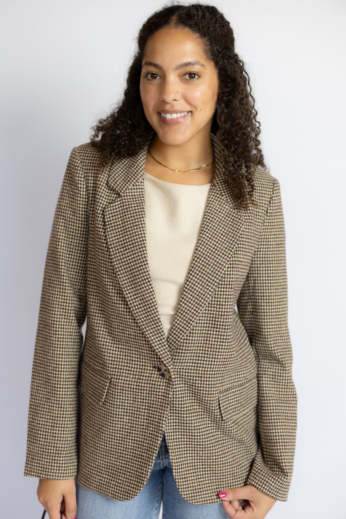 Evan Houndstooth Blazer