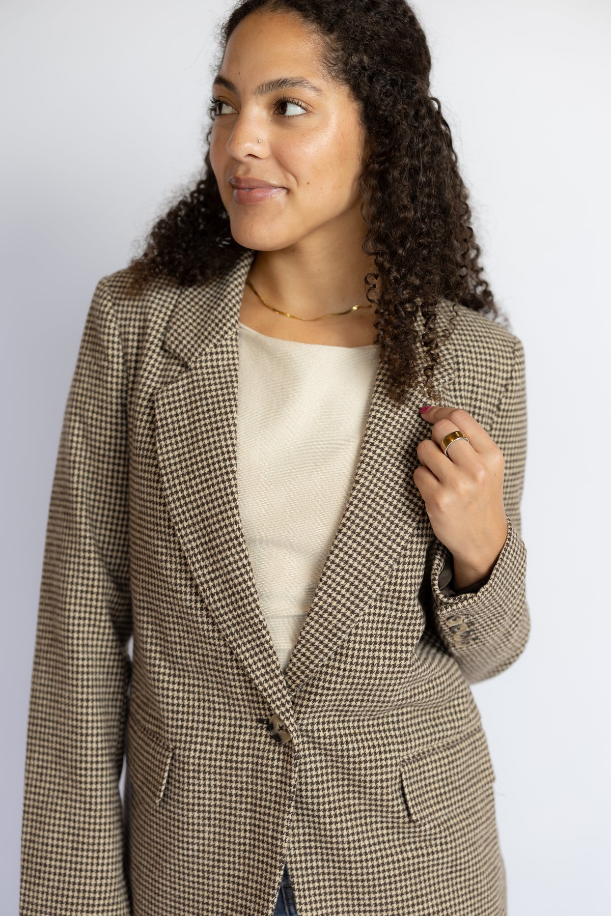 Evan Houndstooth Blazer