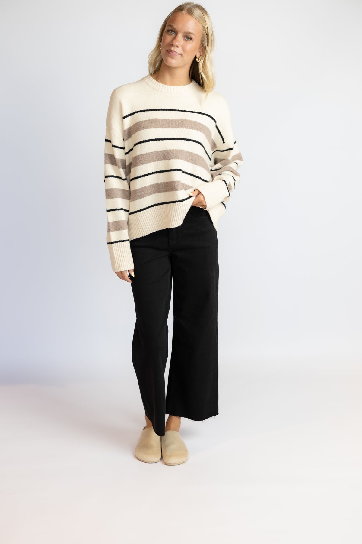 Cirrus Stripe Sweater Chalk