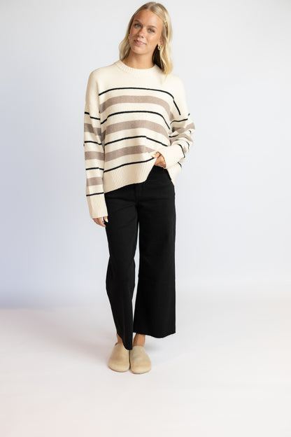 Cirrus Stripe Sweater Chalk