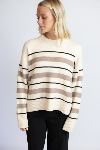 Cirrus Stripe Sweater Chalk