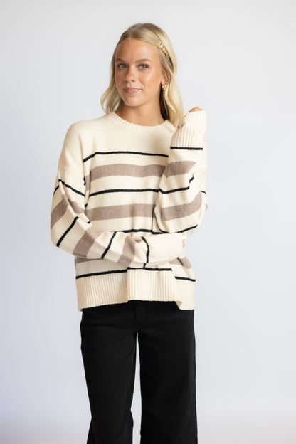 Cirrus Stripe Sweater Chalk