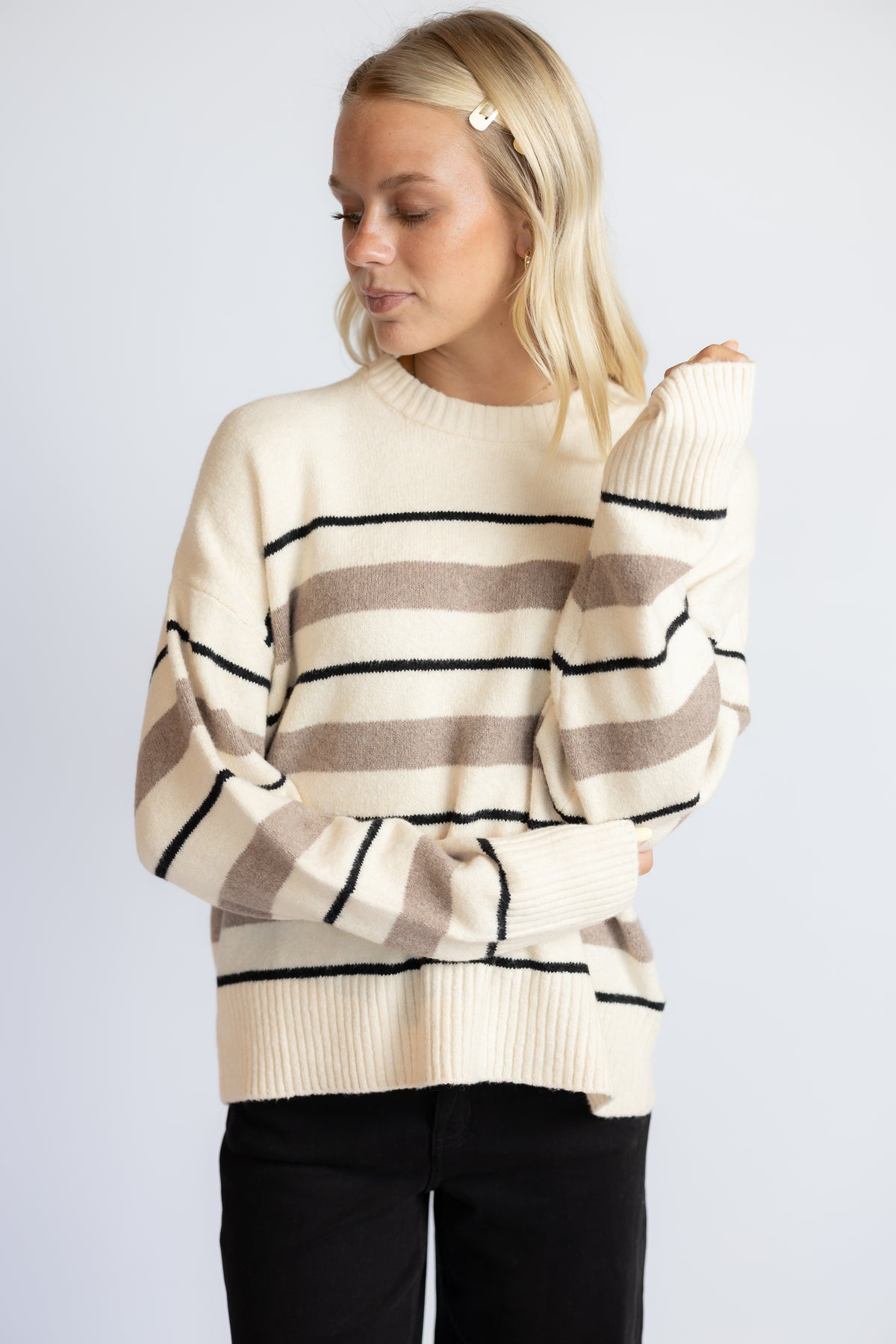 Cirrus Stripe Sweater Chalk