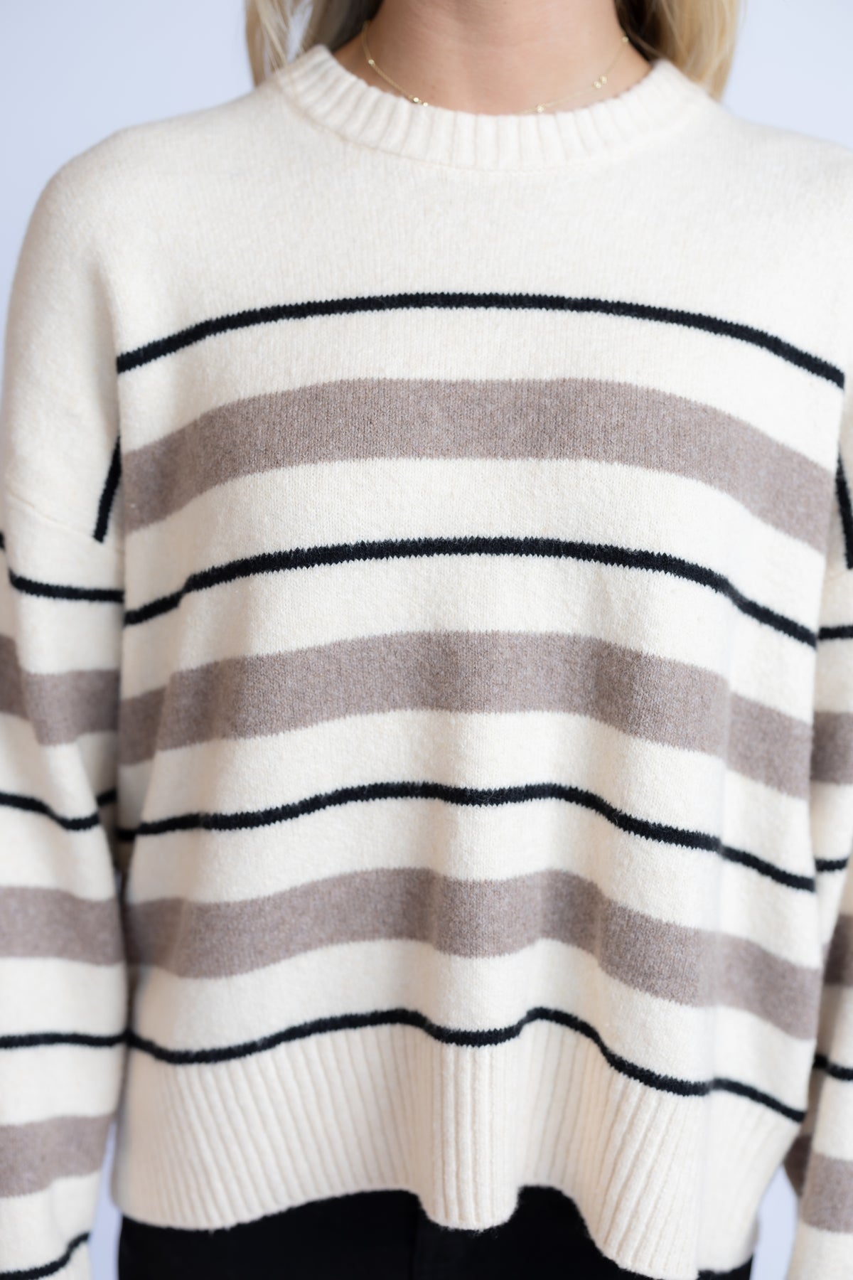 Cirrus Stripe Sweater Chalk
