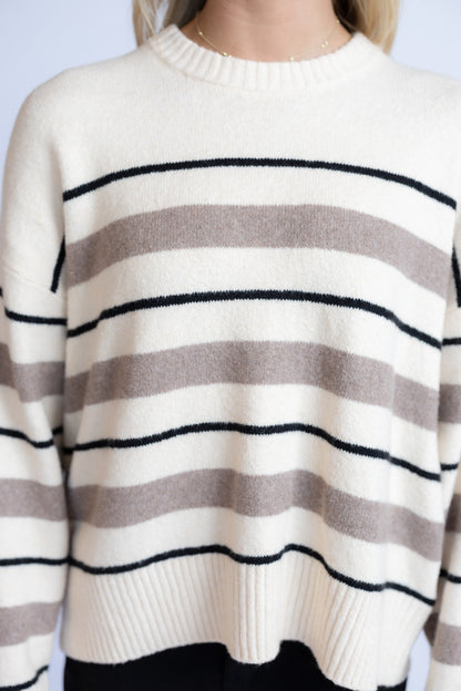 Cirrus Stripe Sweater Chalk