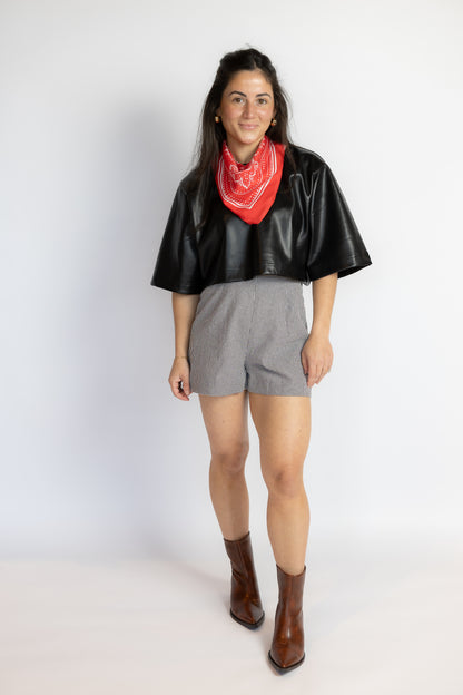 All It Takes Leather Crop Top