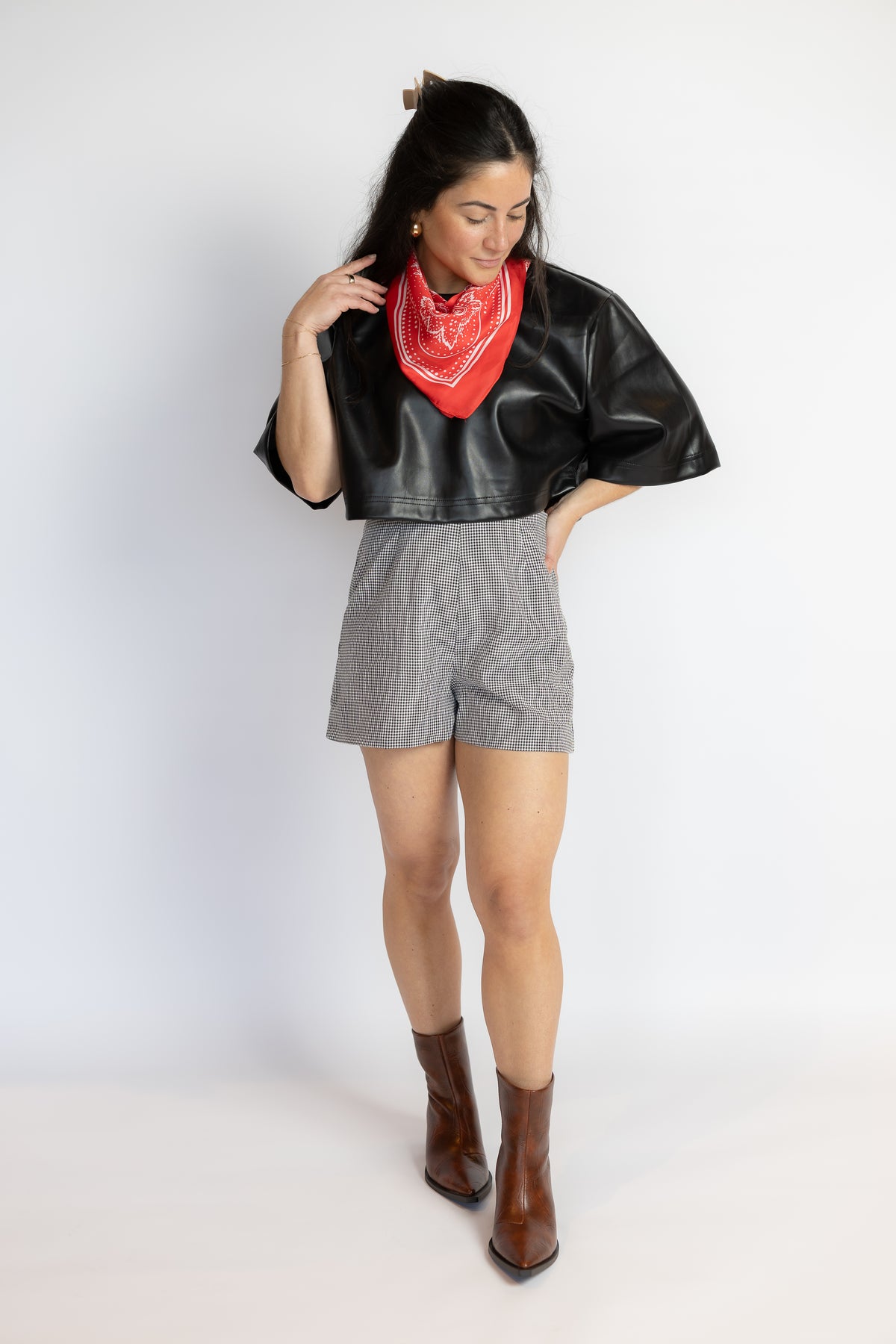 All It Takes Leather Crop Top