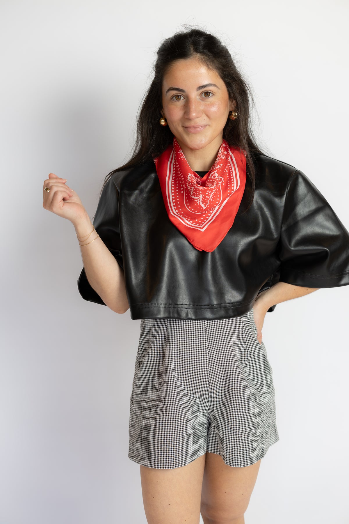 All It Takes Leather Crop Top