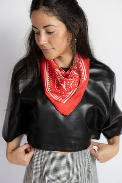 All It Takes Leather Crop Top