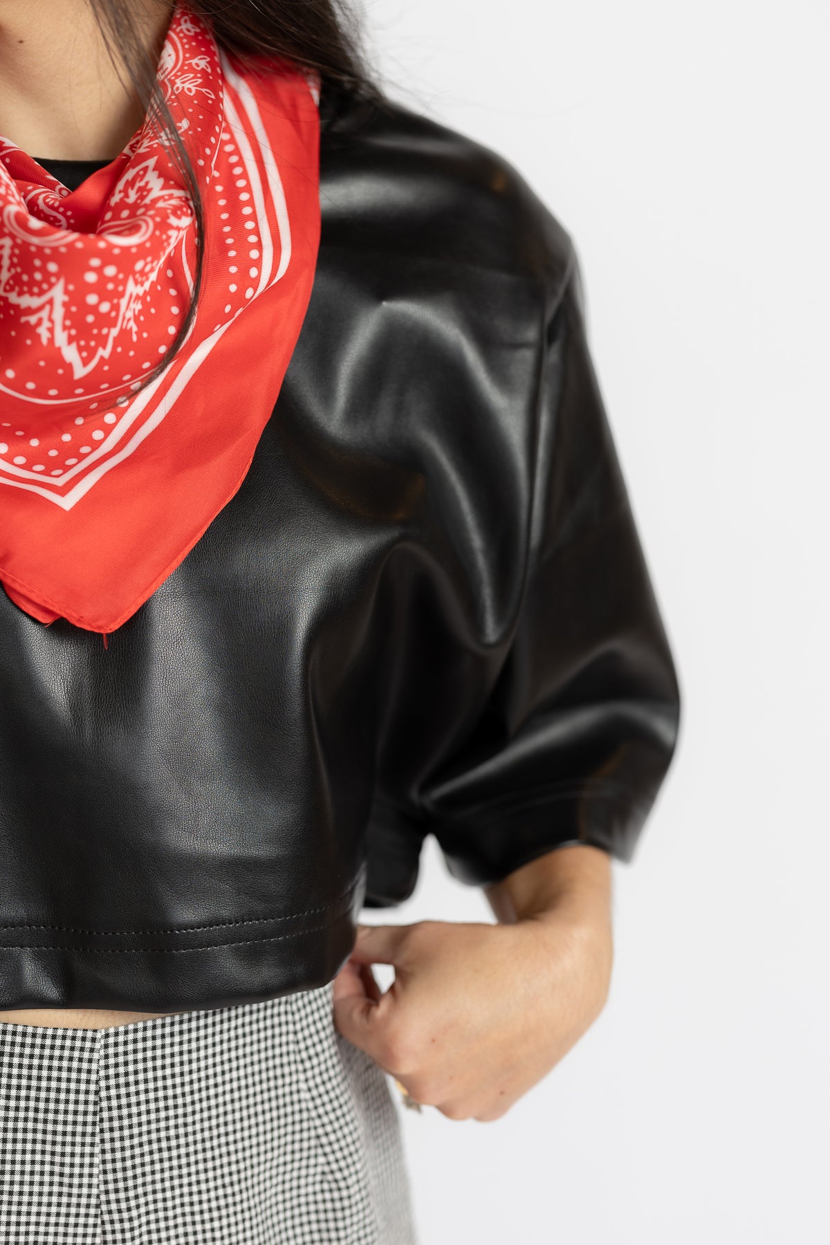 All It Takes Leather Crop Top