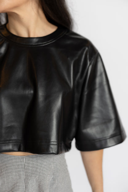 All It Takes Leather Crop Top