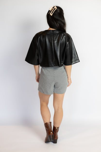 All It Takes Leather Crop Top