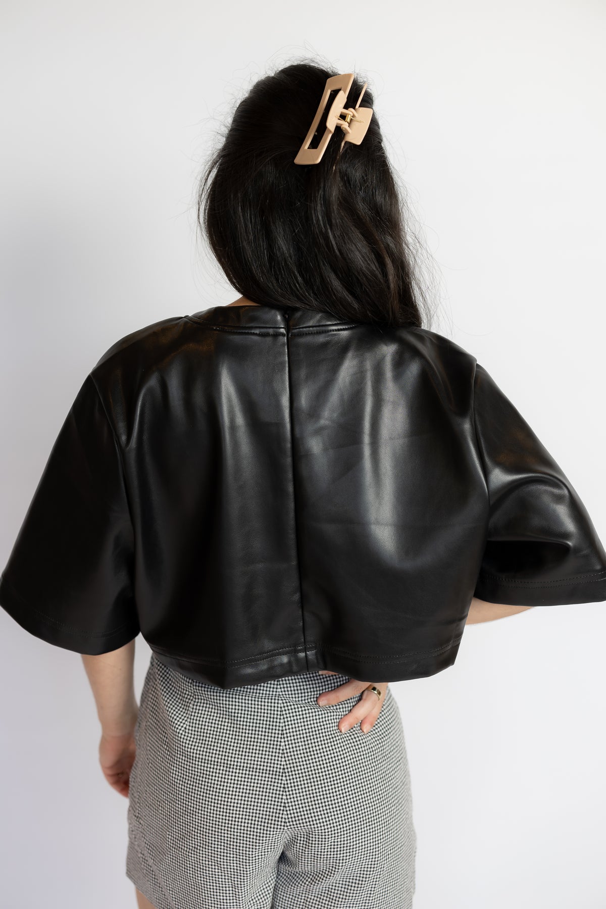 All It Takes Leather Crop Top