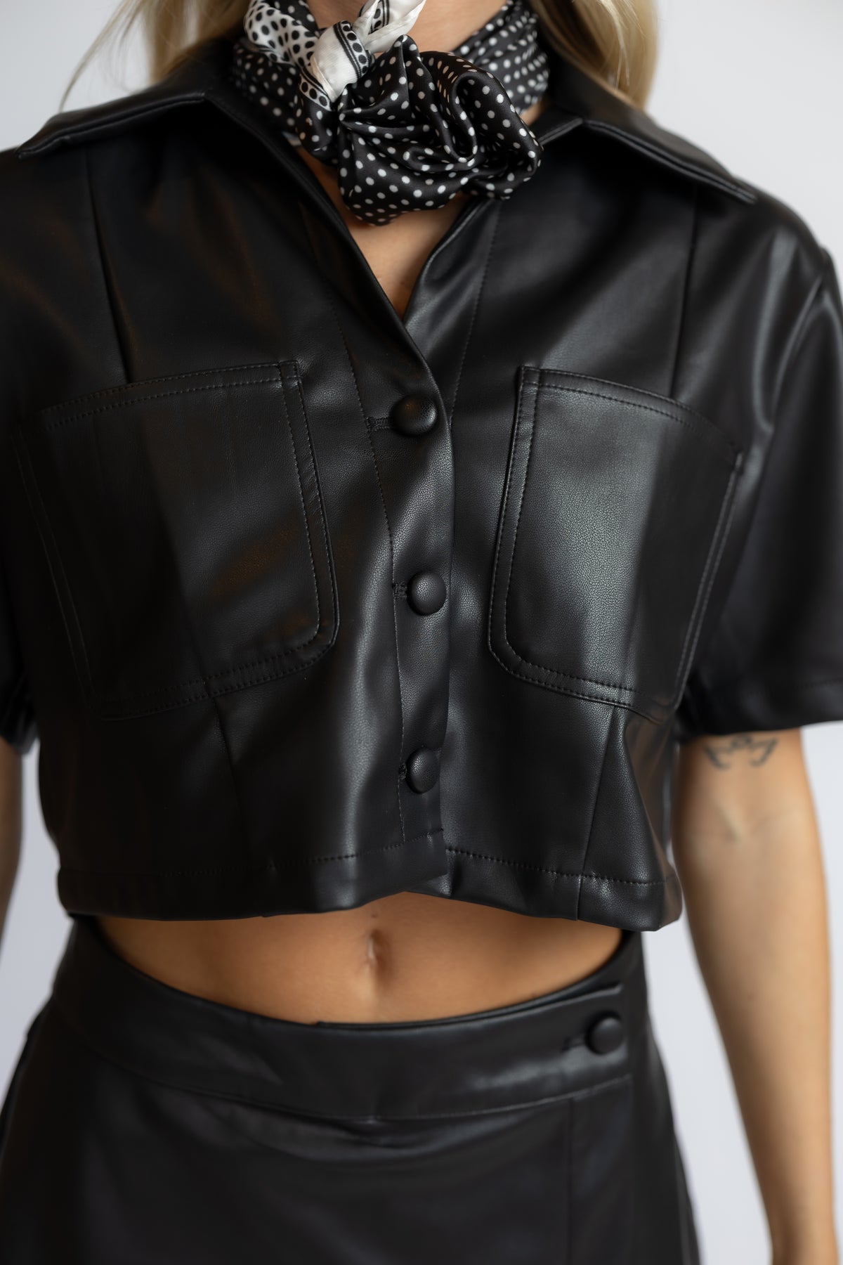 Out Of Luck Leather Skort Set