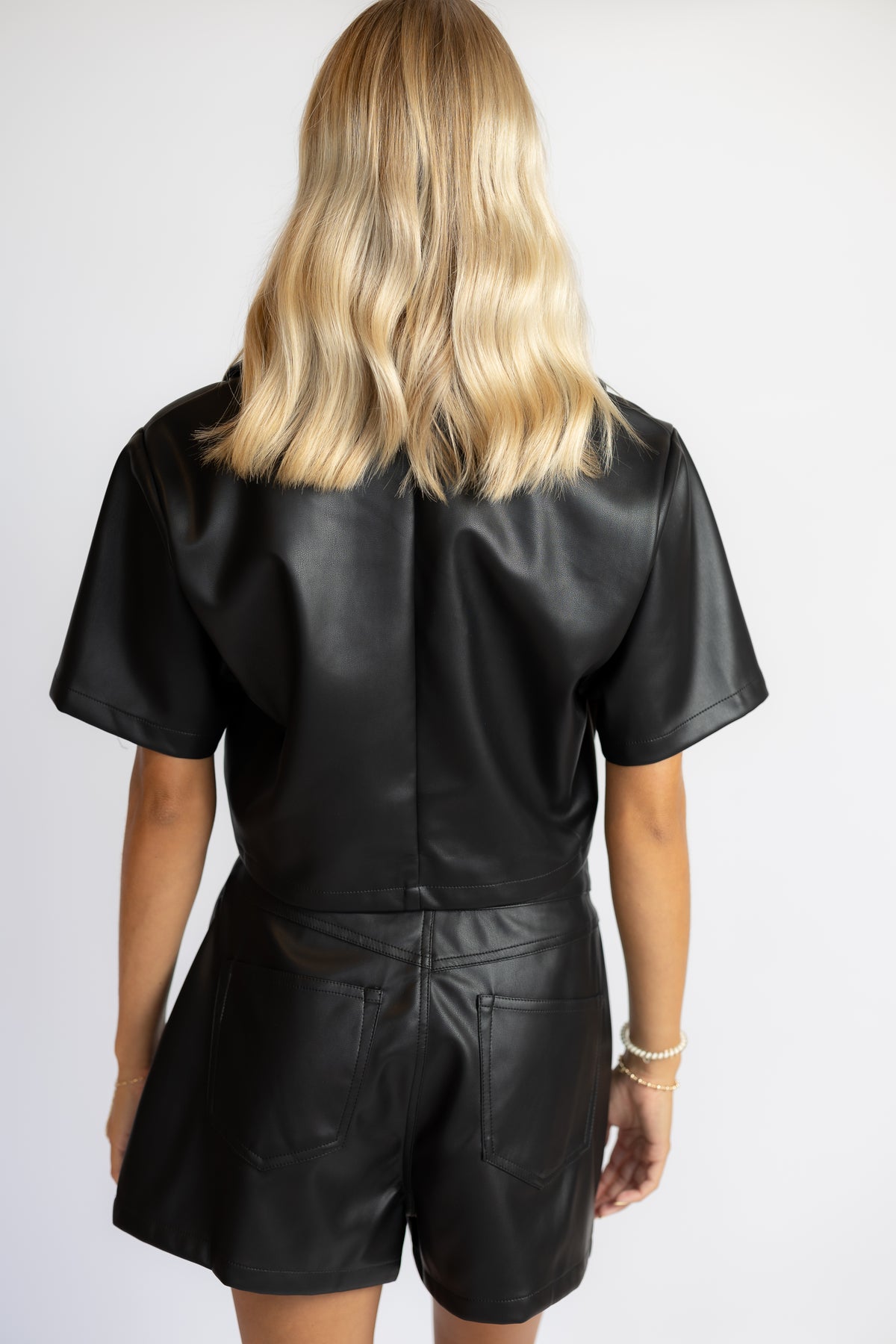 Out Of Luck Leather Skort Set
