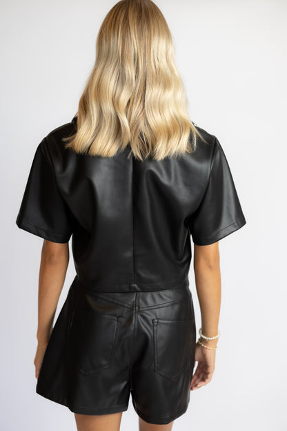 Out Of Luck Leather Skort Set