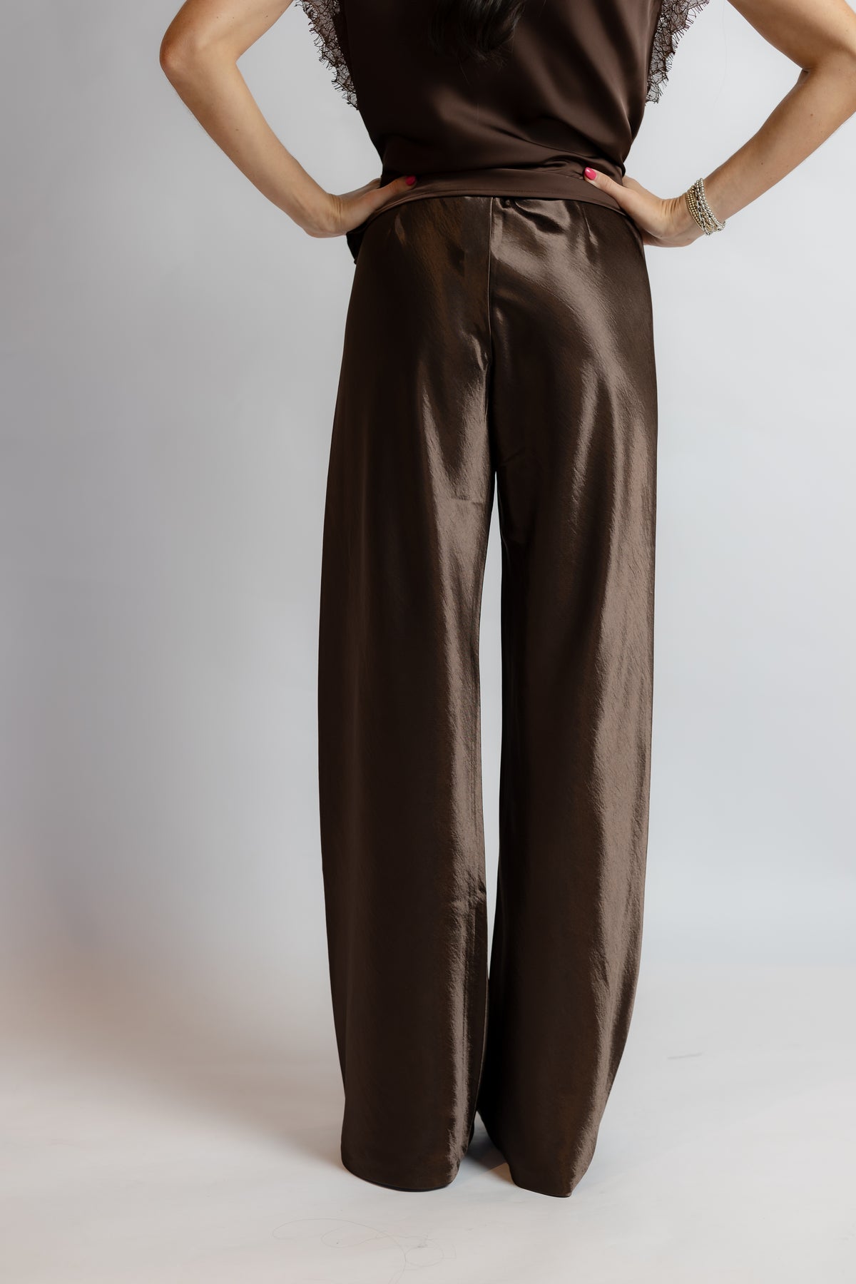 Jeiel Satin Bias Pant Brown
