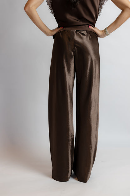 Jeiel Satin Bias Pant Brown