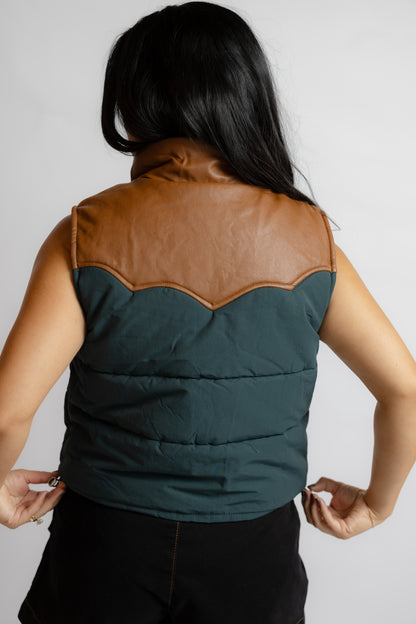 Mel Western Contrast Leather Vest