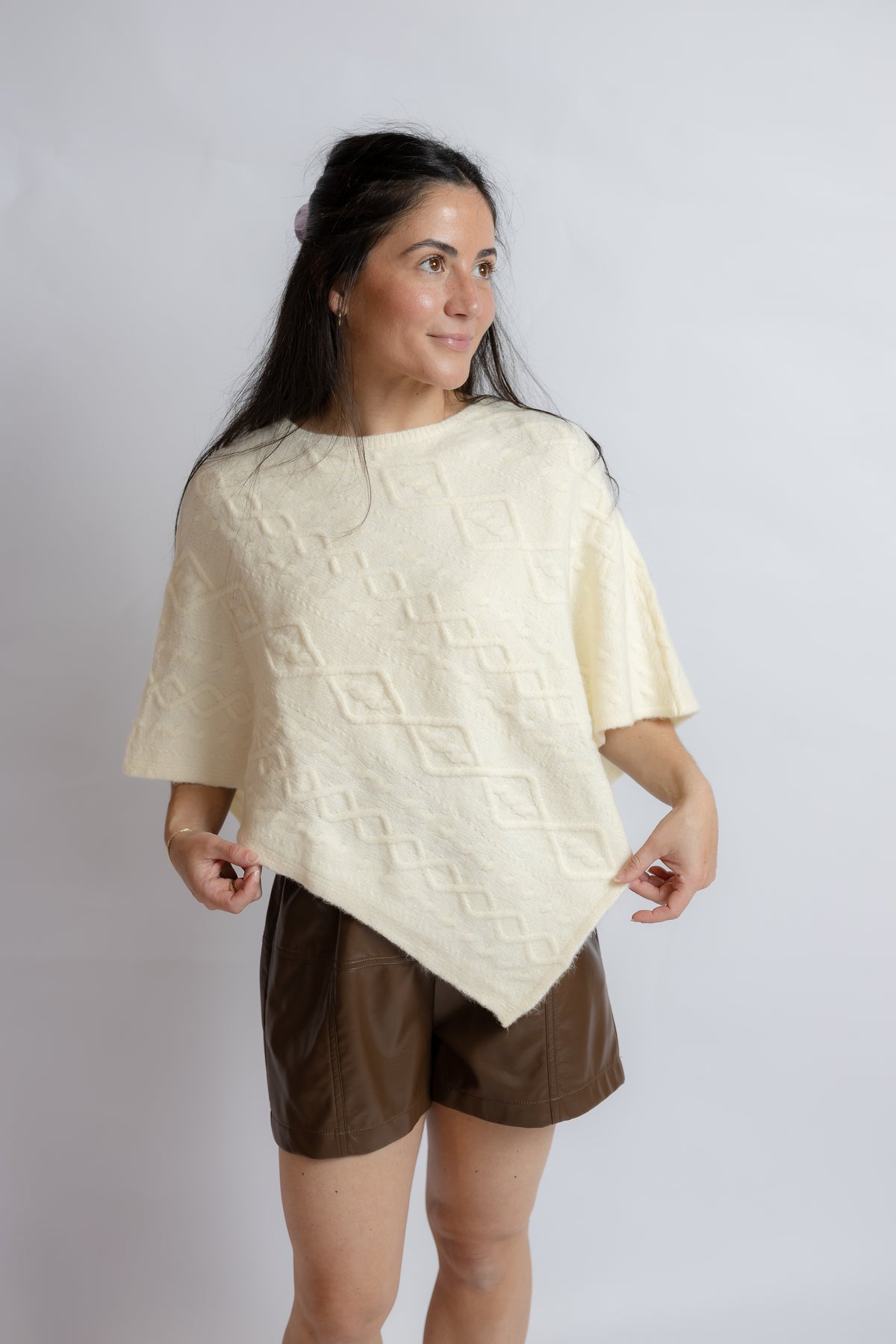 High Chance Cable Poncho Sweater