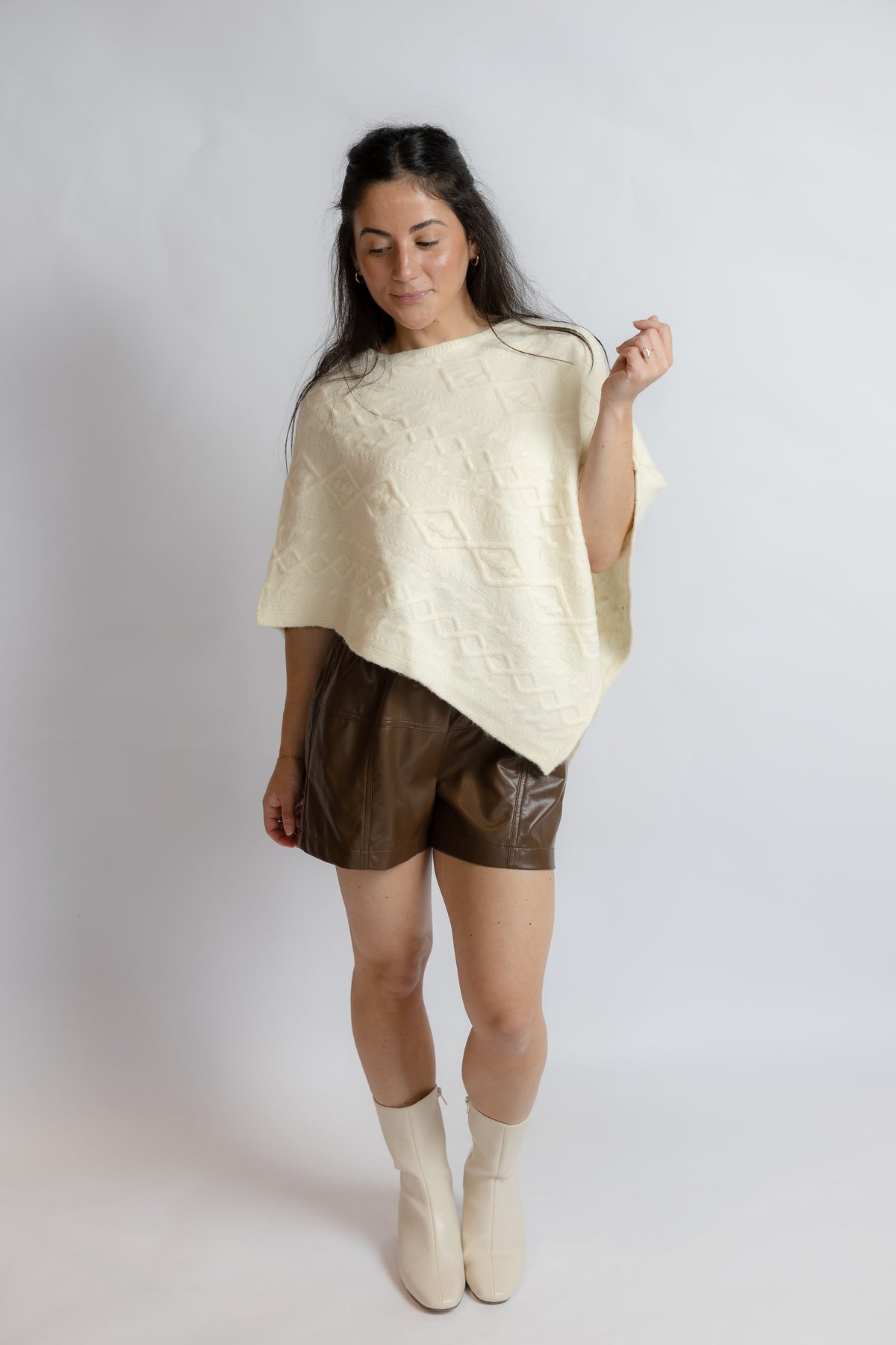 High Chance Cable Poncho Sweater