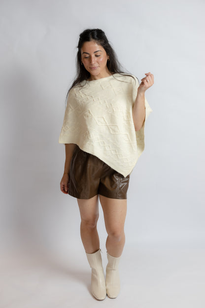 High Chance Cable Poncho Sweater