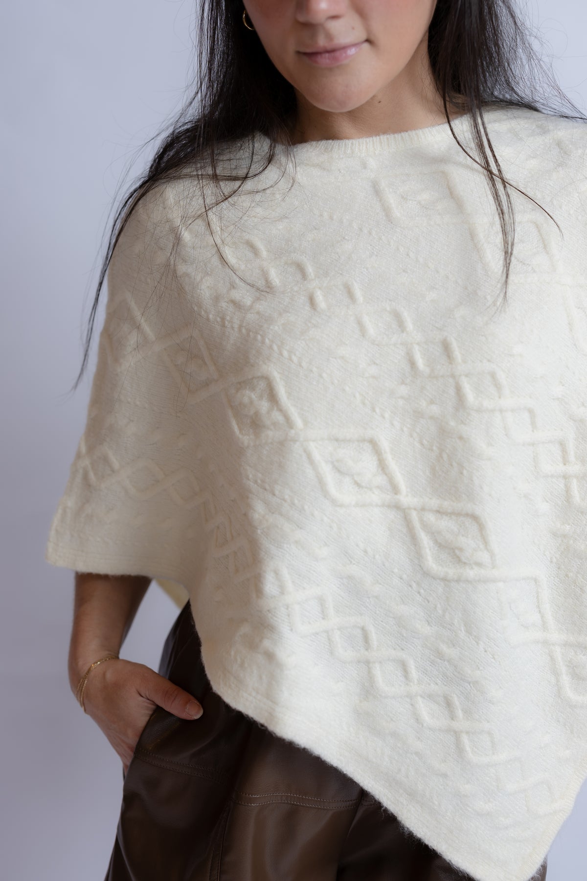 High Chance Cable Poncho Sweater