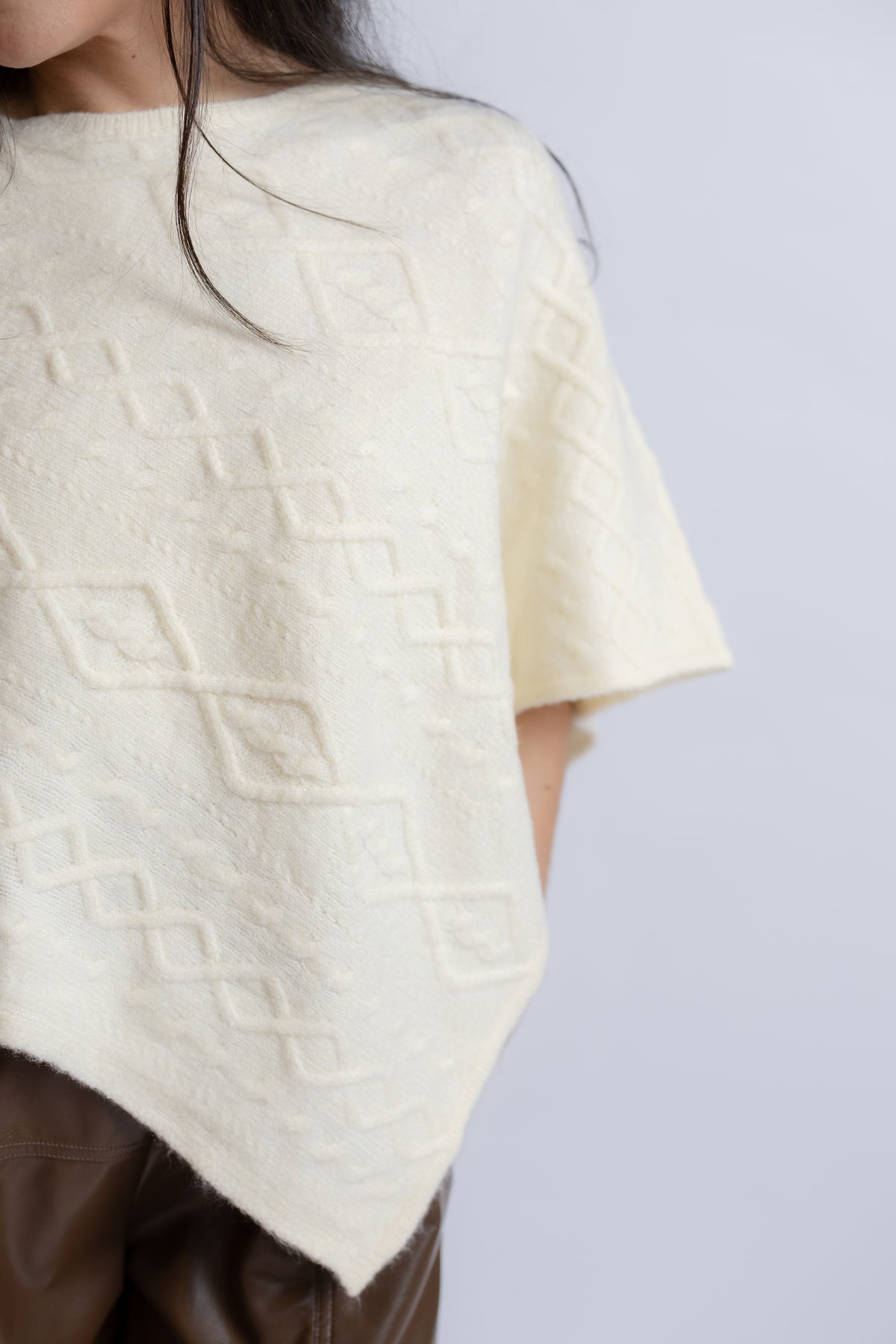 High Chance Cable Poncho Sweater
