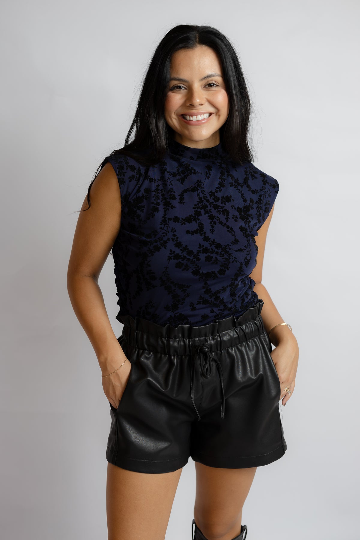 Sophie Leather Drawstring Shorts