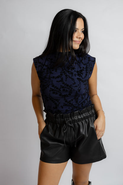Sophie Leather Drawstring Shorts