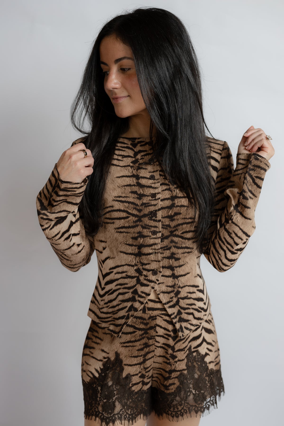 In The Jungle Button Front Top