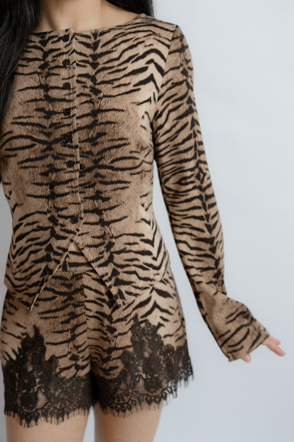 In The Jungle Button Front Top