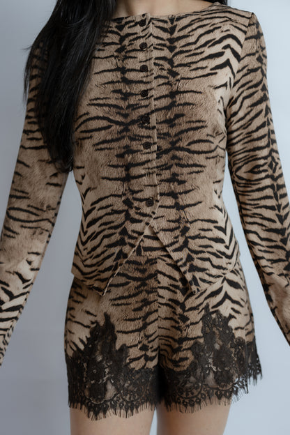 In The Jungle Button Front Top