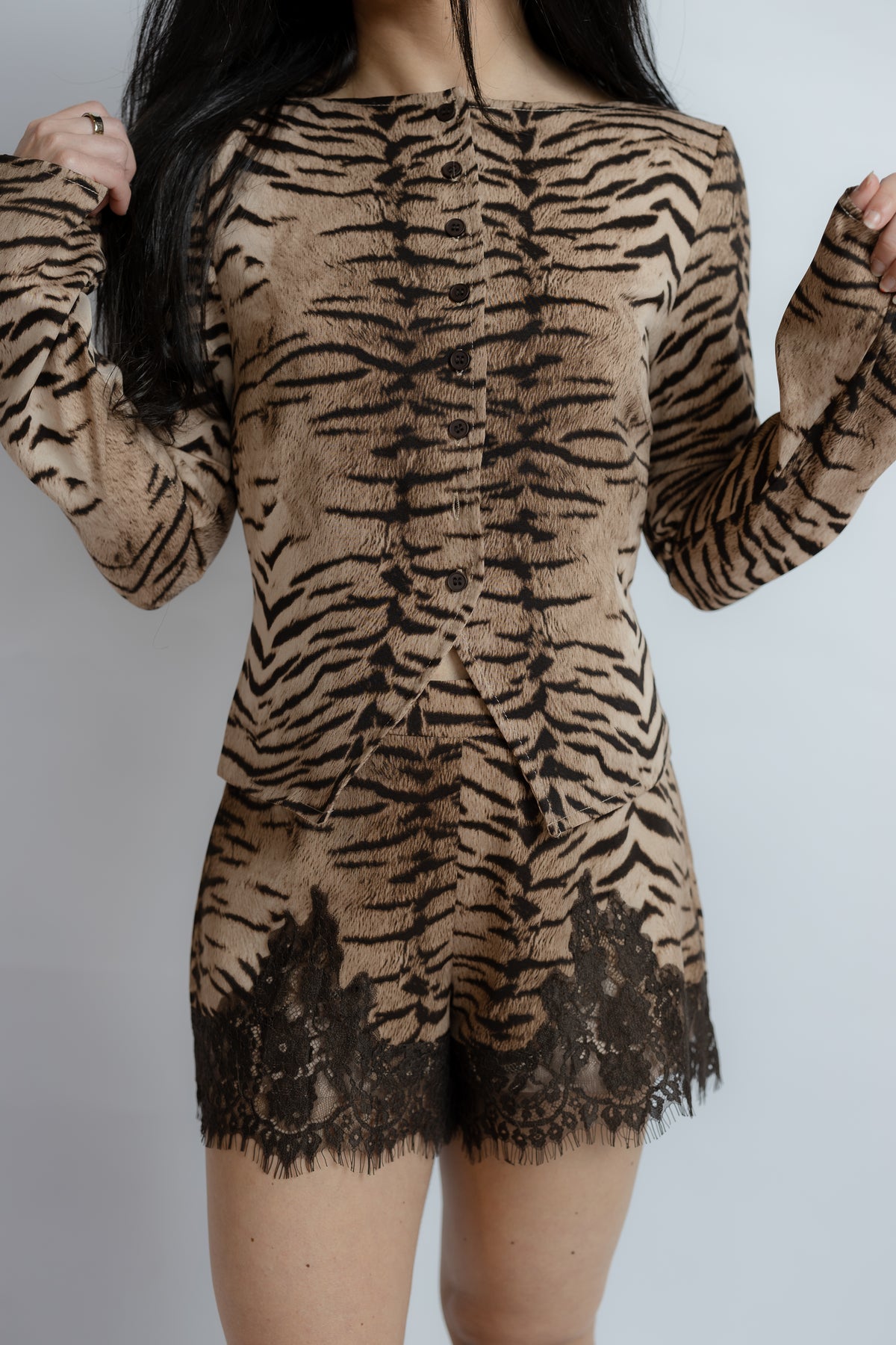 In The Jungle Button Front Top