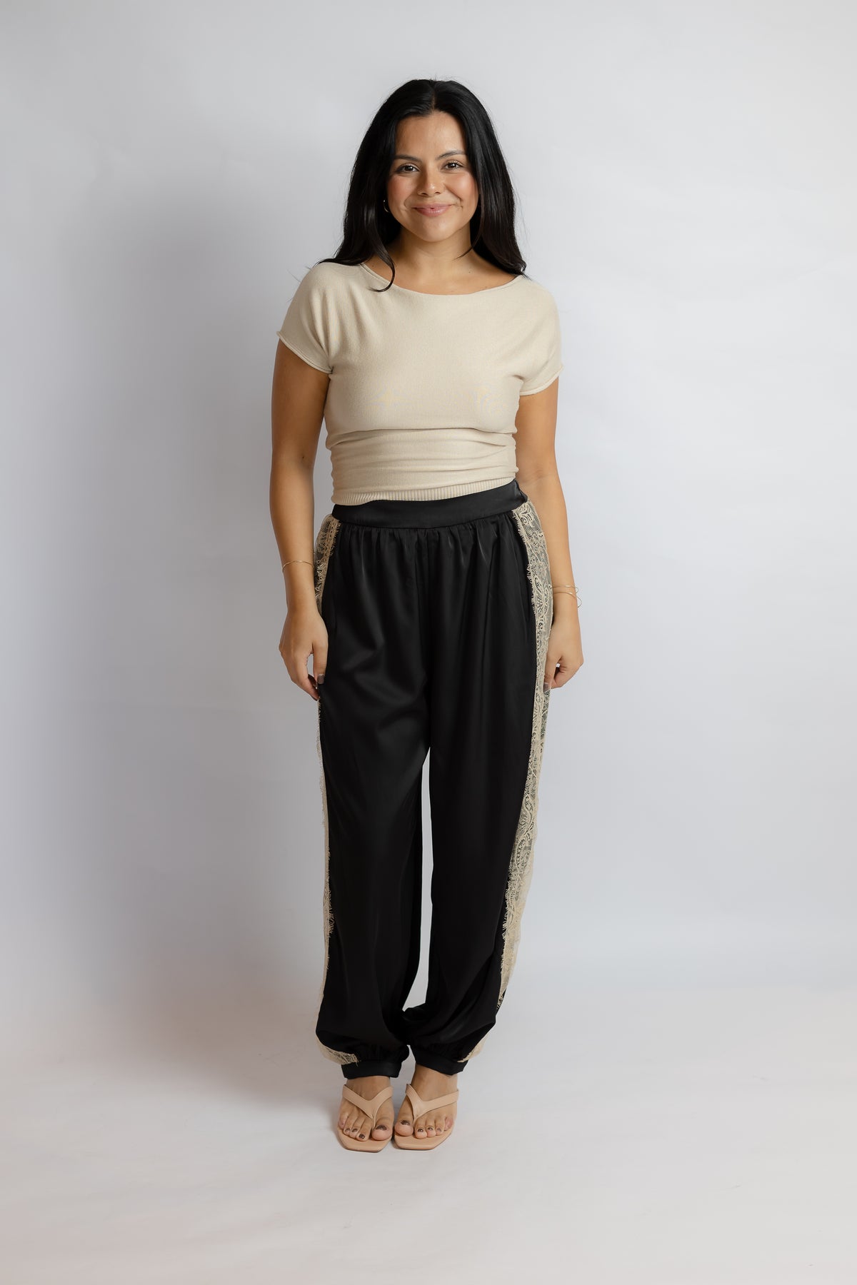 Take Me Satin Lace Balloon Pants