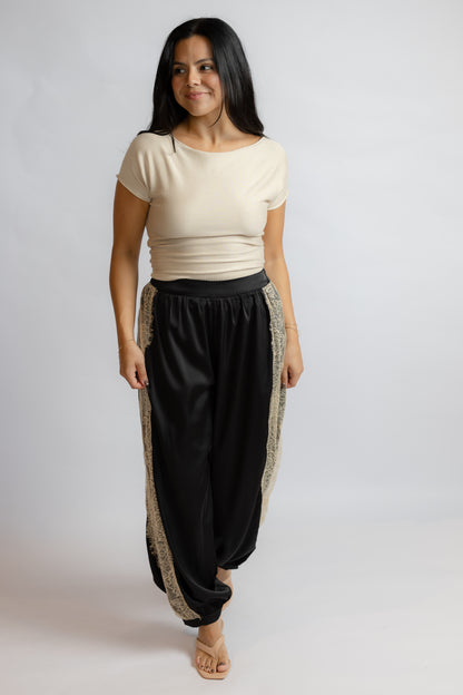 Take Me Satin Lace Balloon Pants