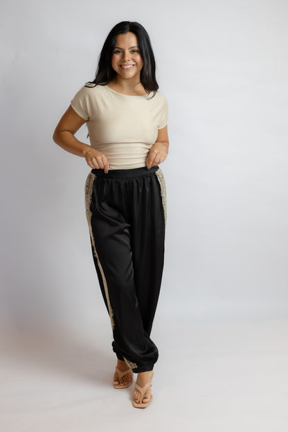 Take Me Satin Lace Balloon Pants