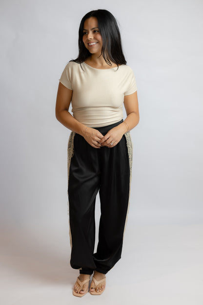 Take Me Satin Lace Balloon Pants
