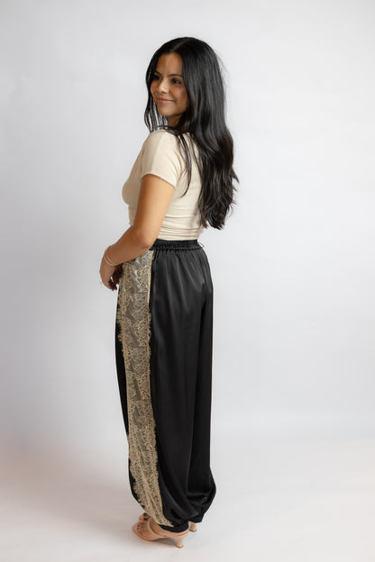 Take Me Satin Lace Balloon Pants