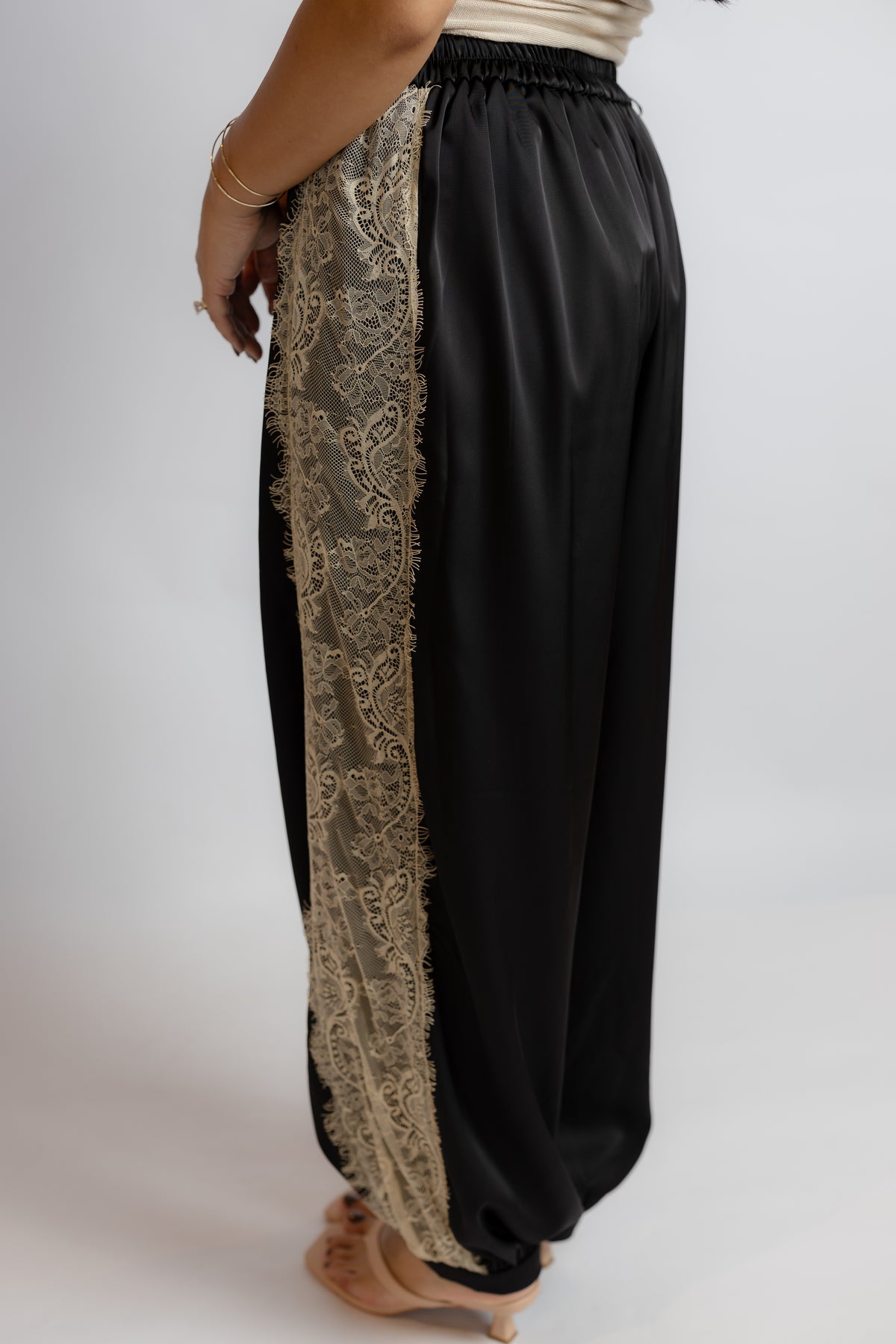 Take Me Satin Lace Balloon Pants