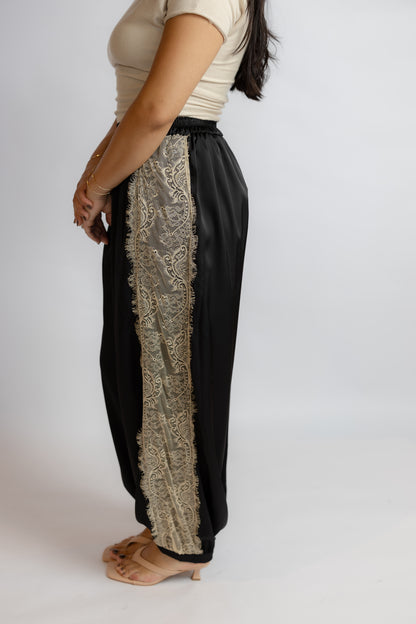 Take Me Satin Lace Balloon Pants