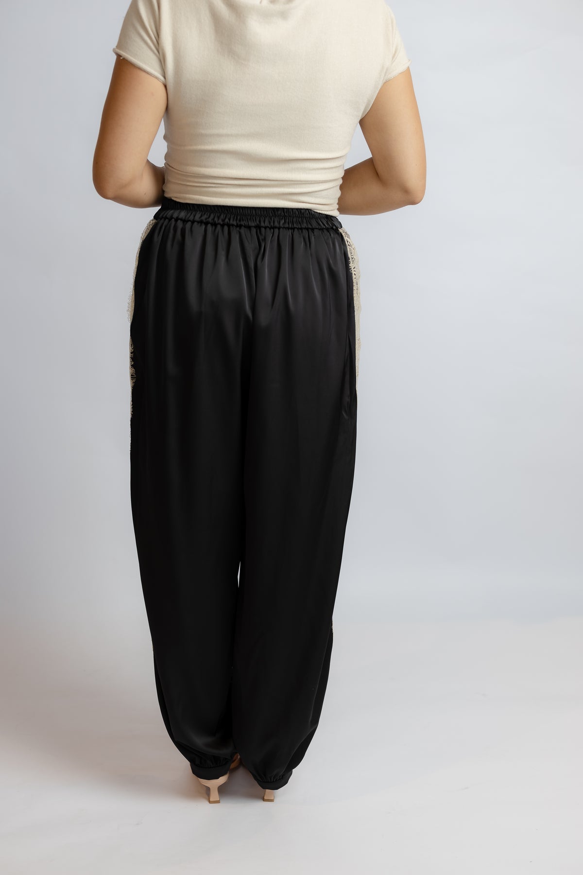 Take Me Satin Lace Balloon Pants