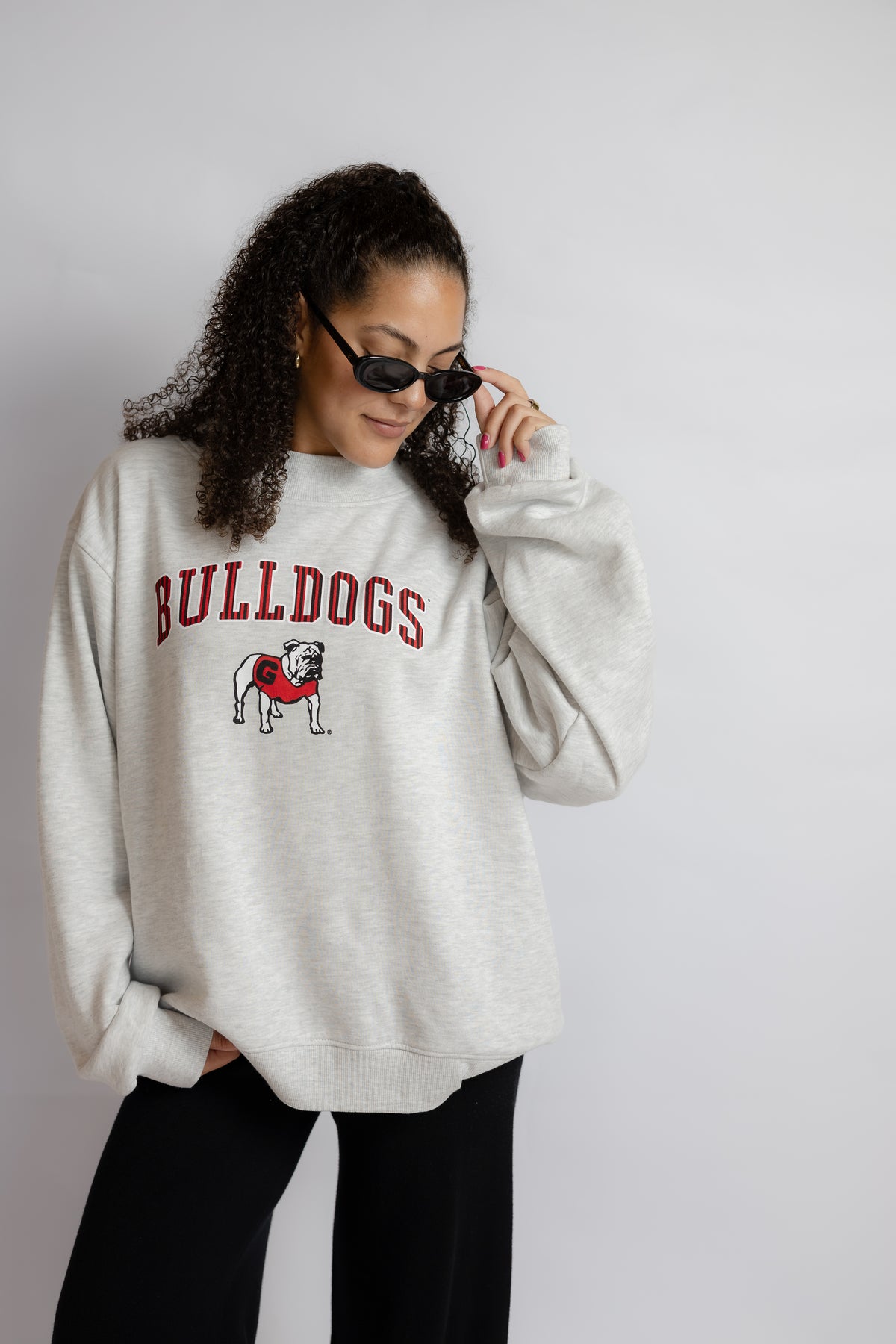 Bulldogs Stripe Mockneck Sweatshirt
