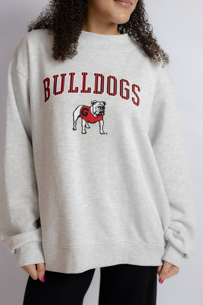 Bulldogs Stripe Mockneck Sweatshirt