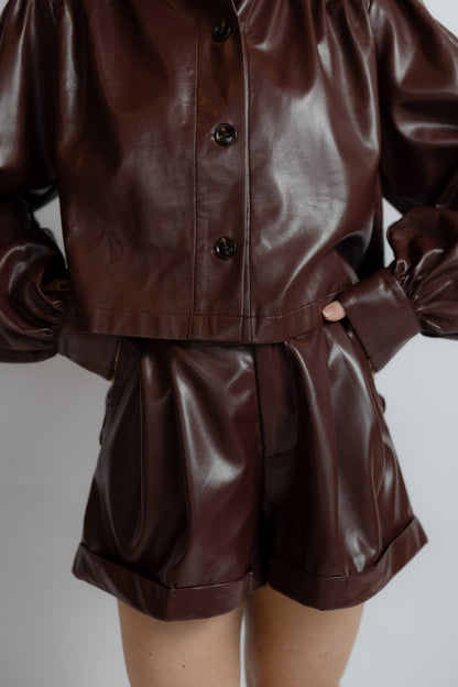 District Vegan Leather Shorts